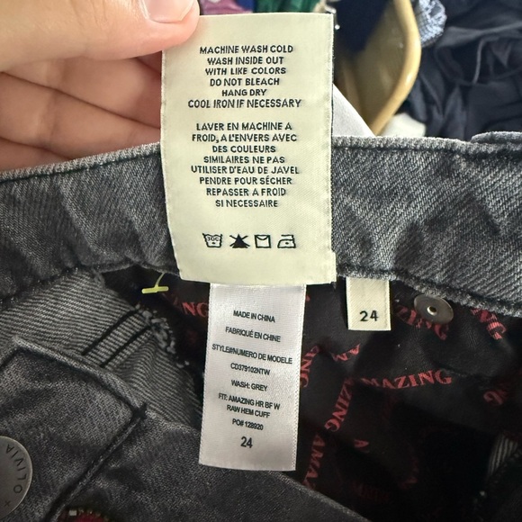 Alice + Olivia Amazing Distressed High Waist Raw Cuffed Boyfriend Jean - Picture 9 of 13